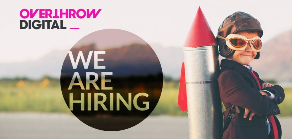 Overthrow Digital Hiring post for social media
